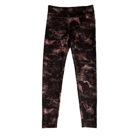 Athleta Girls Printed Chit Chat Tight Size XXL/16 Brown Leggings High Rise - Picture 2 of 5